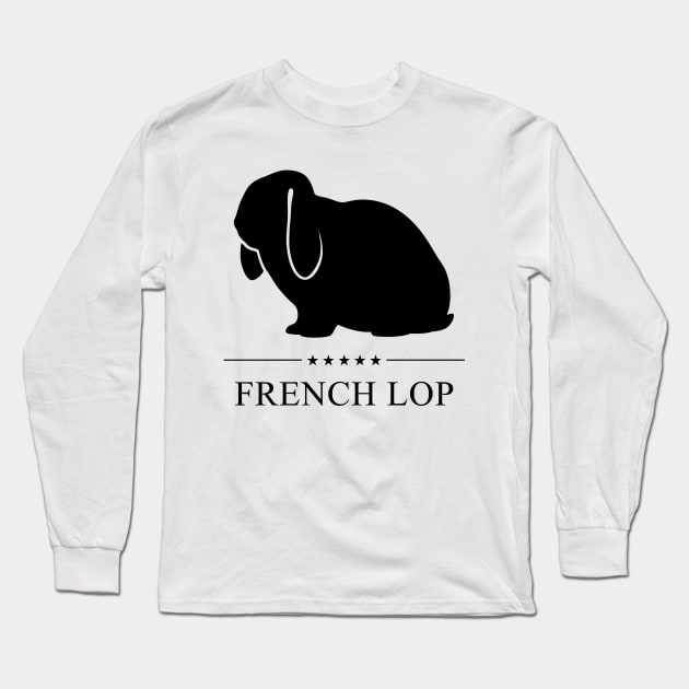 French Lop Rabbit Black Silhouette Long Sleeve T-Shirt by millersye